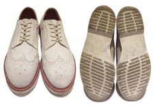 画像3: "Dr.Martins" 5-Hole Wing Tip Canvas/Suede Shoes　Light Beige　size UK 9 (28cmぐらい) (3)