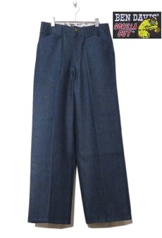 画像2: BEN DAVIS  "THE GORILLA CUT" Wide Work Pants　BLUE DENIM　size w 30 / w 32 (2)