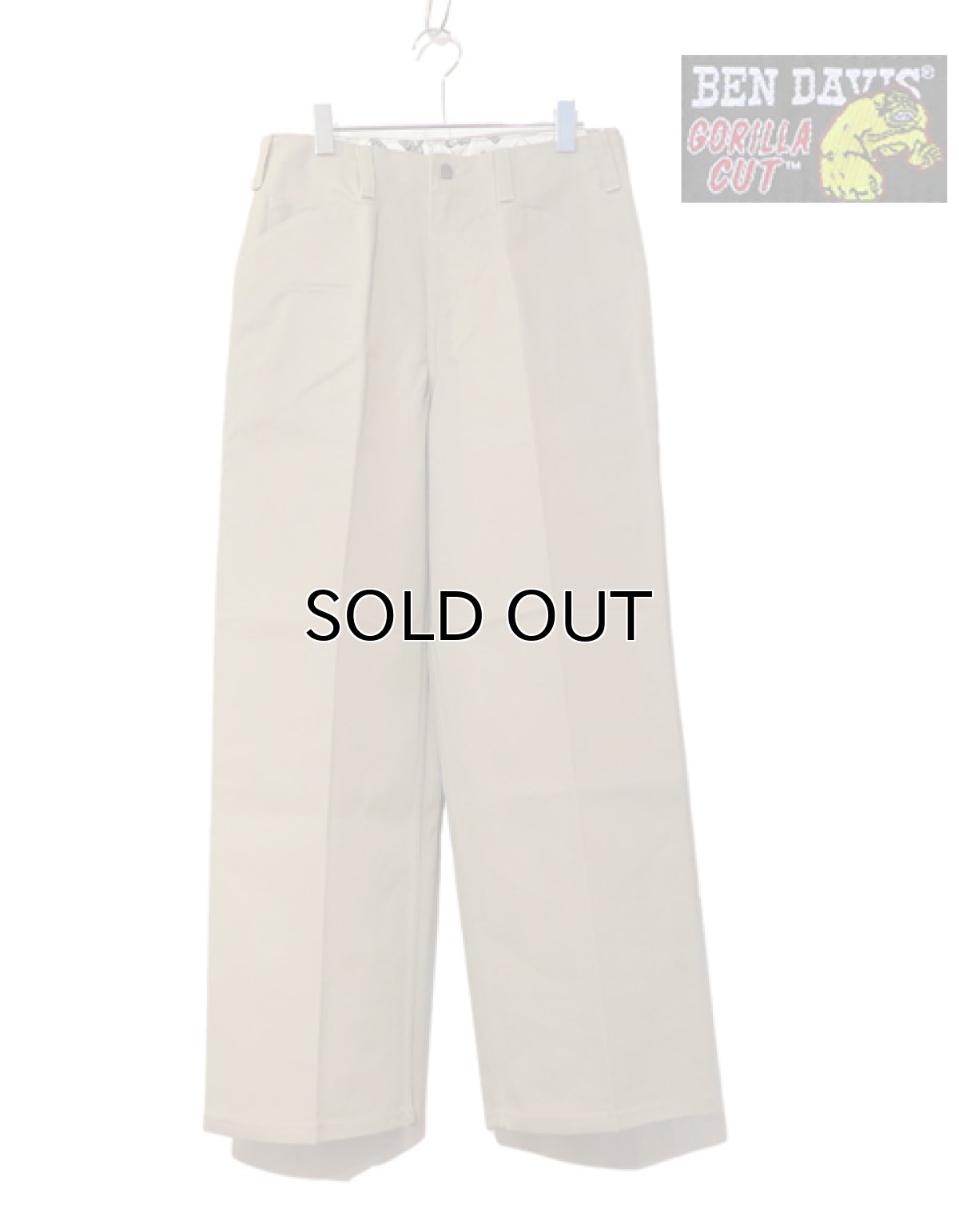 画像2: BEN DAVIS  "THE GORILLA CUT" Wide Work Pants　BEIGE　size  w 30 / w 32 (2)