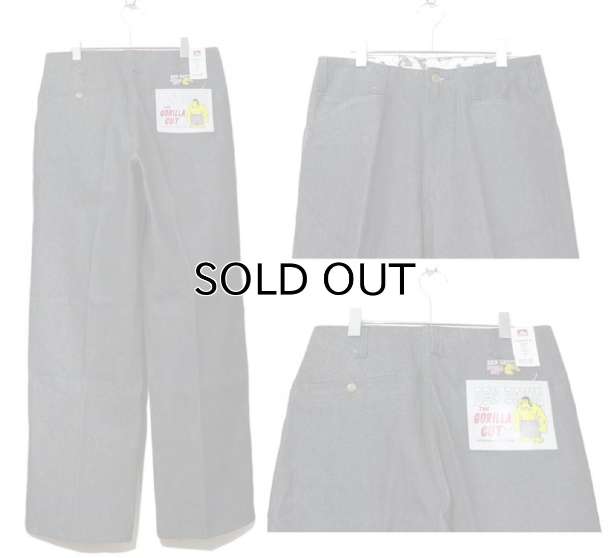画像3: BEN DAVIS  "THE GORILLA CUT" Wide Work Pants　BLACK DENIM　size w 30 / w 32 (3)