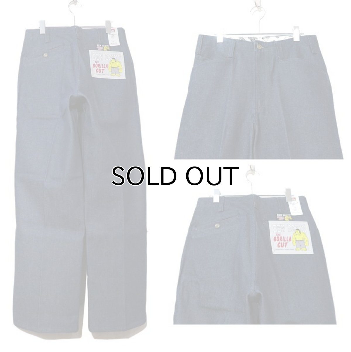 画像3: BEN DAVIS  "THE GORILLA CUT" Wide Work Pants　BLUE DENIM　size w 30 / w 32 (3)