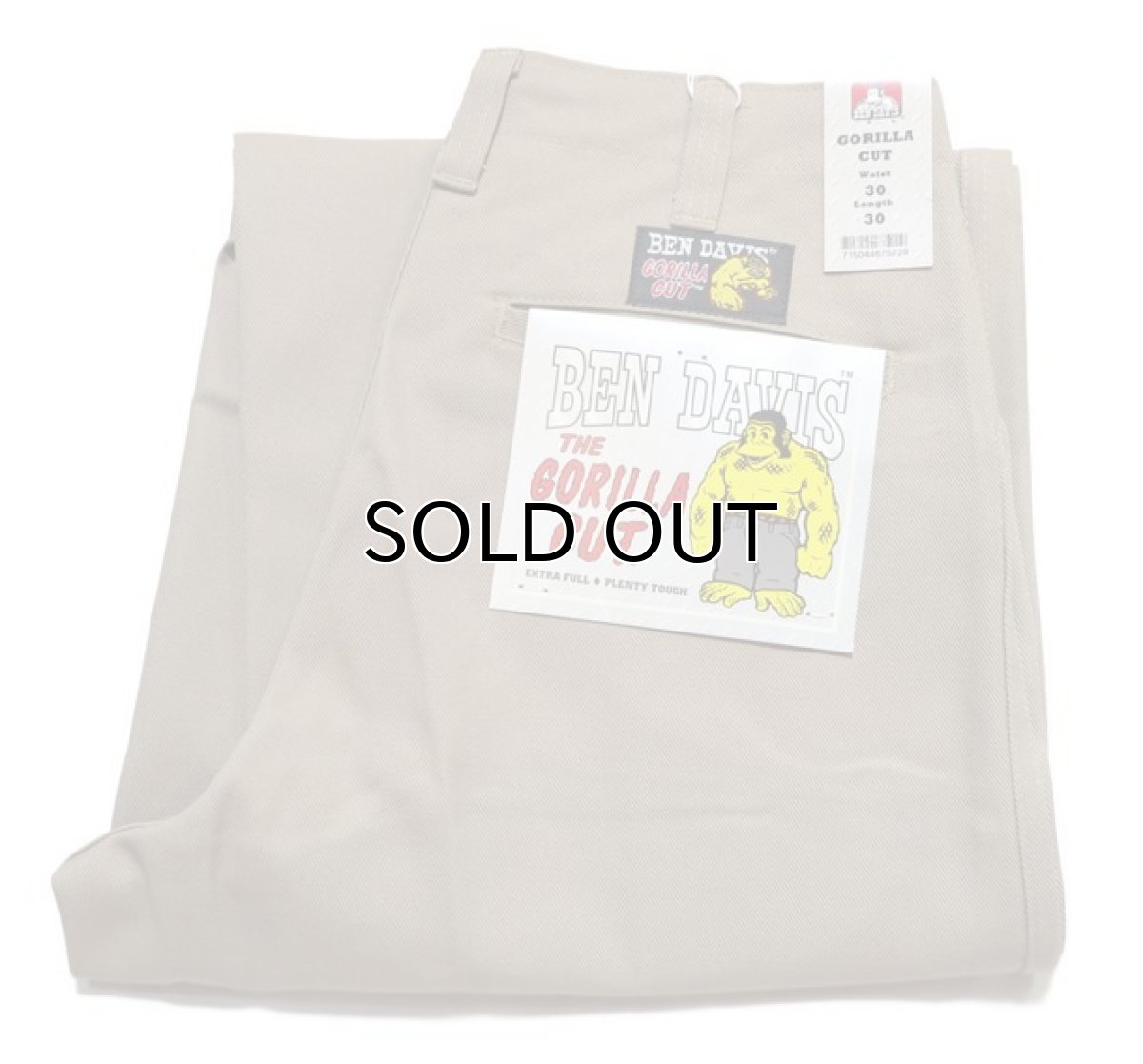 画像5: BEN DAVIS  "THE GORILLA CUT" Wide Work Pants　BEIGE　size  w 30 / w 32 (5)