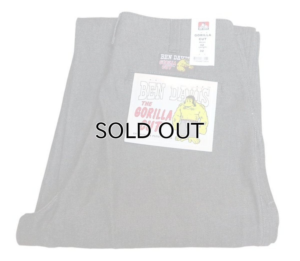 画像5: BEN DAVIS  "THE GORILLA CUT" Wide Work Pants　BLACK DENIM　size w 30 / w 32 (5)