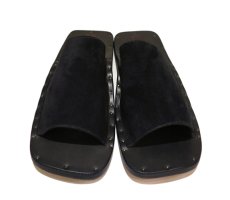 画像2: JUTTA NEUMANN "SAM" Suede Leather Sandal　BLACK　size 10 D (2)