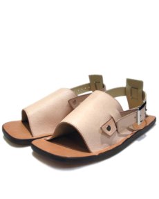 画像2: JUTTA NEUMANN "JEFF" Leather Sandal　NATURAL　size 9 D (2)