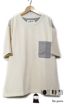 画像1: " Note and Pen the poem " ノートとペン　"ポエムのポケットTee2"　OFF/GREY (1)