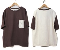 画像2: " Note and Pen the poem " ノートとペン　"ポエムのポケットTee2"　BROWN/OFF (2)