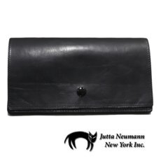 画像1: "JUTTA NEUMANN" Leather Wallet "the Waiter's Wallet"  color : Black / Sky Blue 長財布 (1)