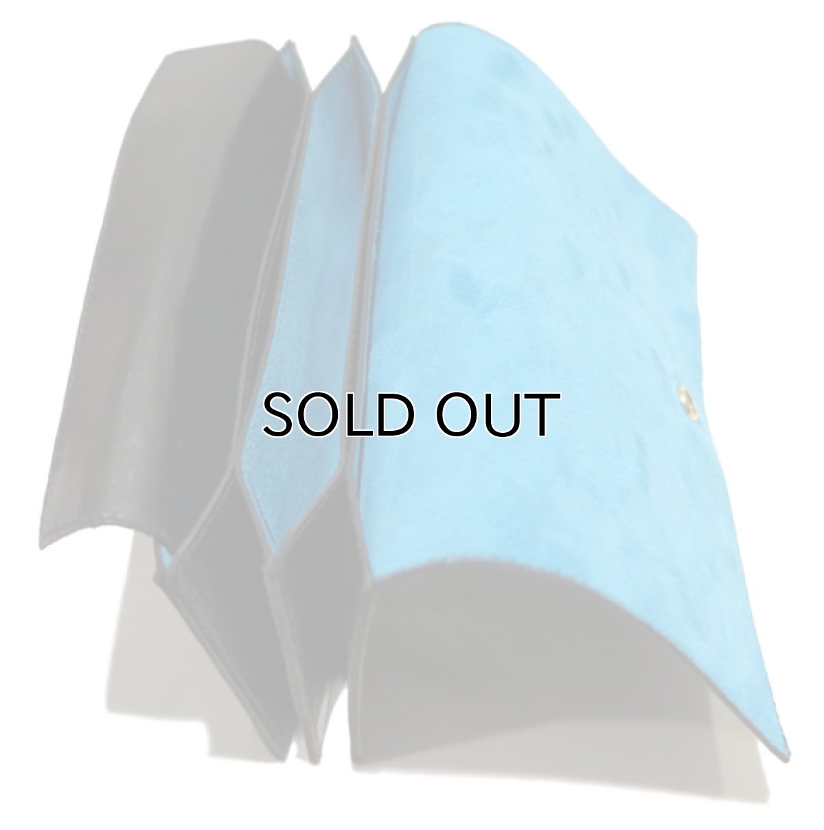 画像3: "JUTTA NEUMANN" Leather Wallet "the Waiter's Wallet"  color : Black / Sky Blue 長財布 (3)