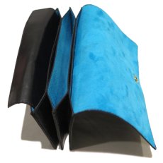 画像3: "JUTTA NEUMANN" Leather Wallet "the Waiter's Wallet"  color : Black / Sky Blue 長財布 (3)