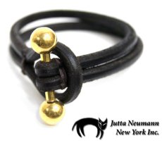 画像1: JUTTA NEUMANN Leather Wrist Band ブレスレット　color : Dark Brown　size : S, M, L (1)