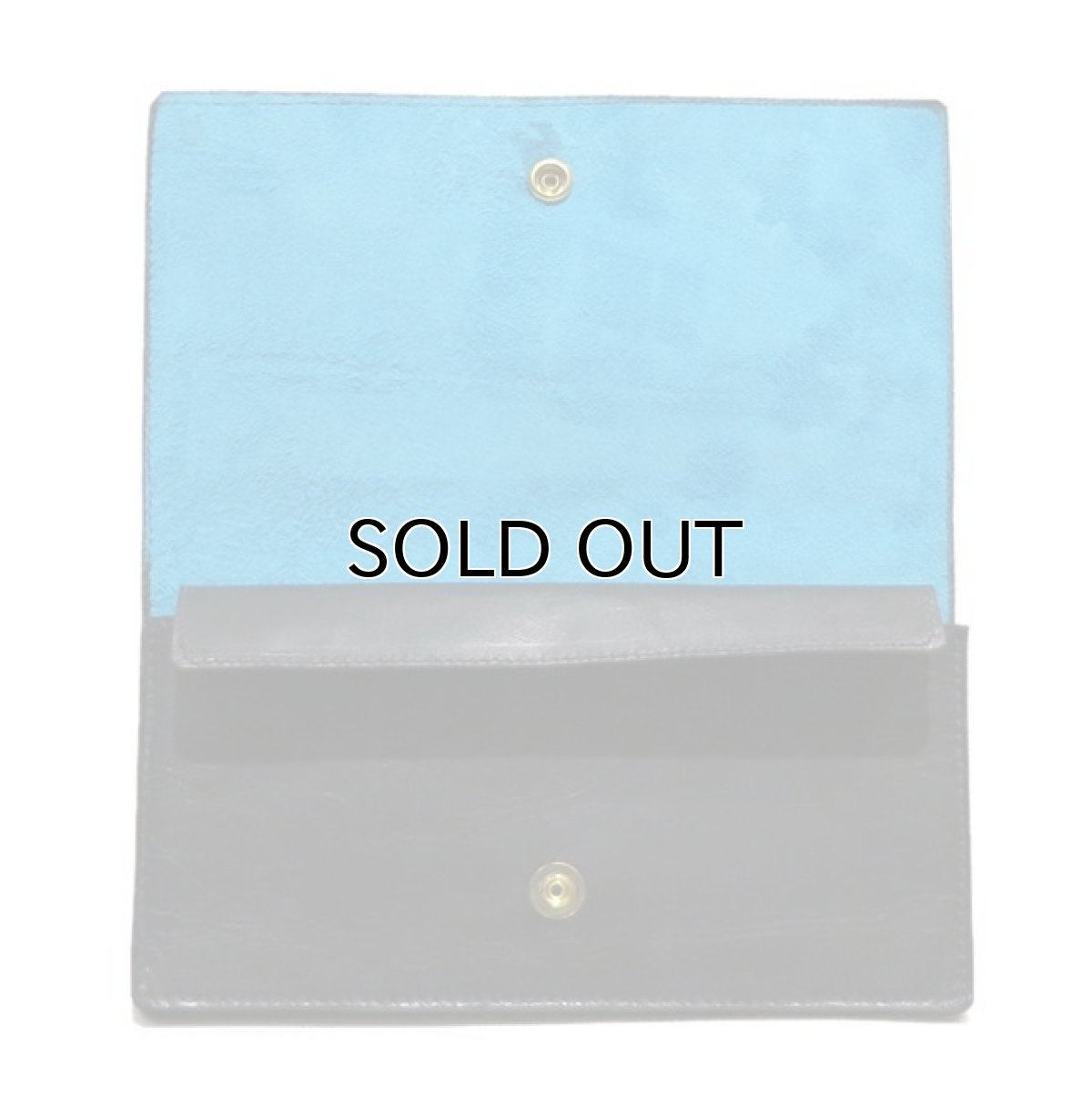 画像2: "JUTTA NEUMANN" Leather Wallet "the Waiter's Wallet"  color : Black / Sky Blue 長財布 (2)