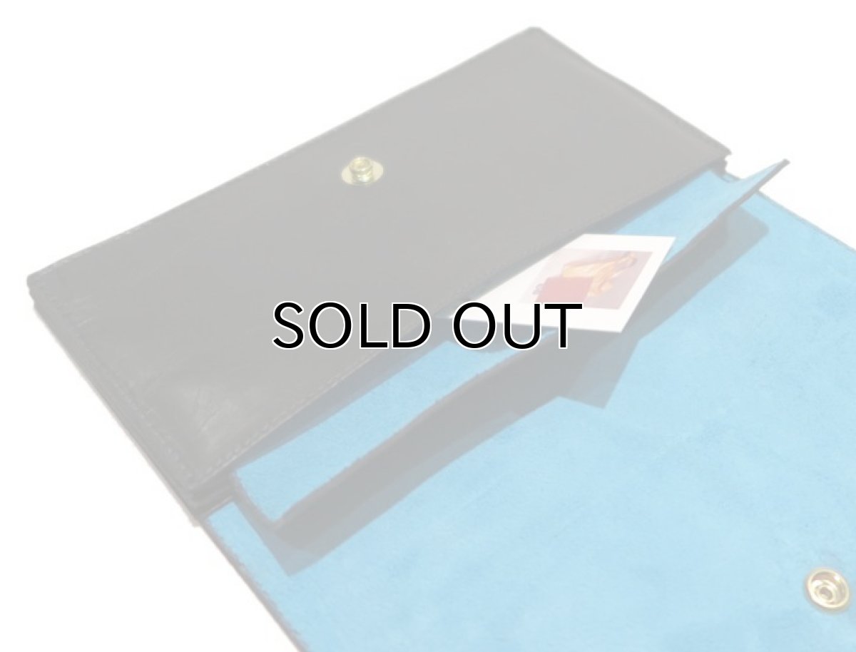 画像4: "JUTTA NEUMANN" Leather Wallet "the Waiter's Wallet"  color : Black / Sky Blue 長財布 (4)