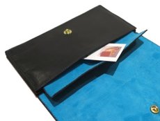 画像4: "JUTTA NEUMANN" Leather Wallet "the Waiter's Wallet"  color : Black / Sky Blue 長財布 (4)