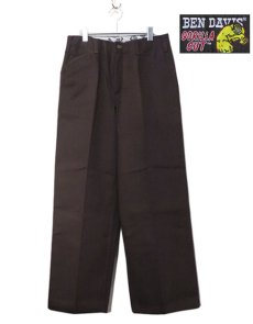 画像2: BEN DAVIS  "THE GORILLA CUT" Wide Work Pants　BROWN　size w 30 / w 32 (2)