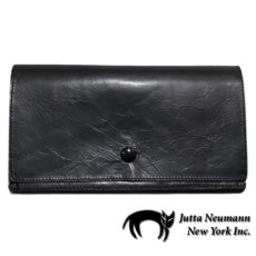 画像1: "JUTTA NEUMANN" Leather Wallet "the Waiter's Wallet"  color : Black / Yellow 長財布 (1)