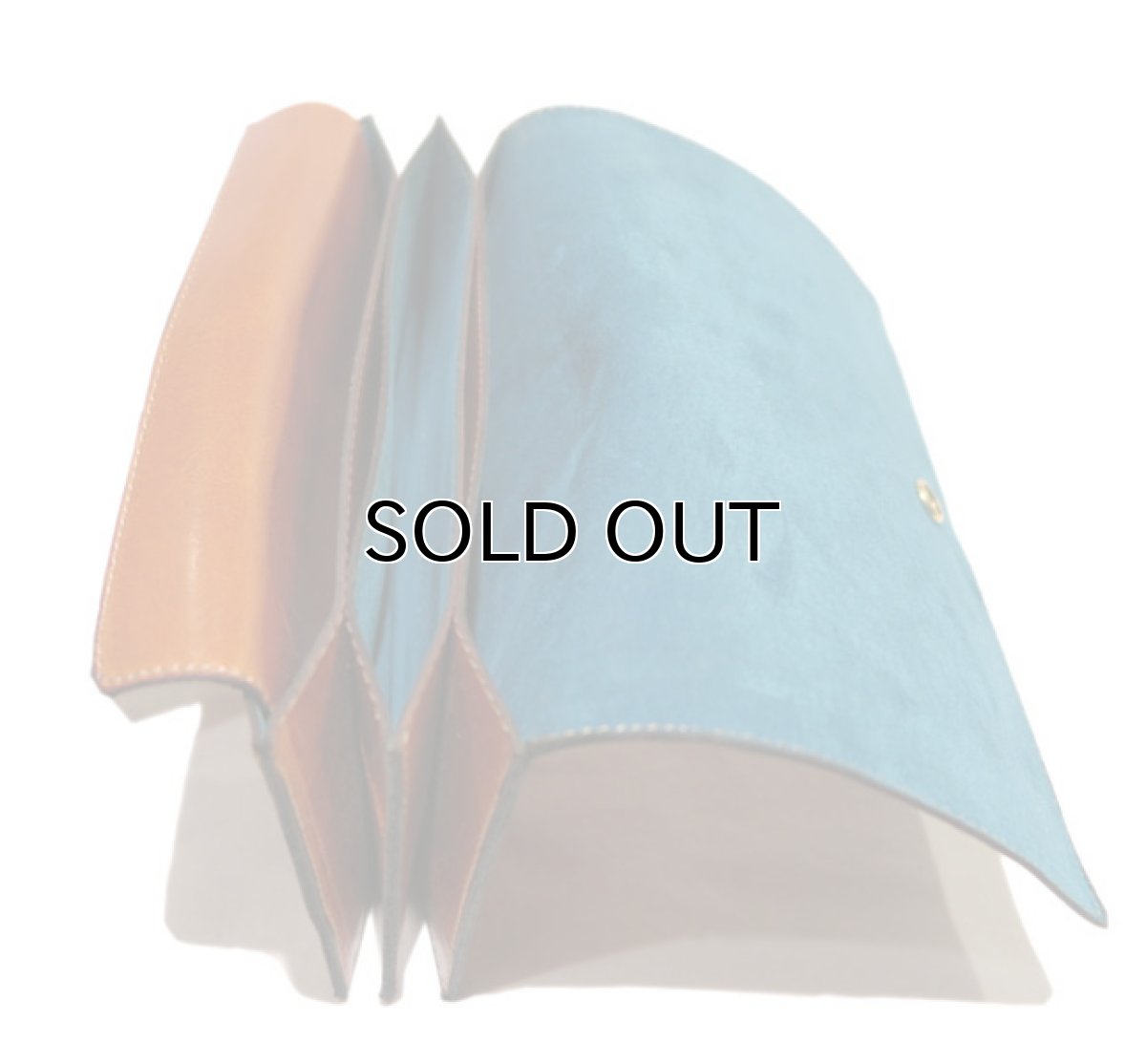 画像7: "JUTTA NEUMANN" Leather Wallet "the Waiter's Wallet"  color : Caramel / Turquoise Blue (7)