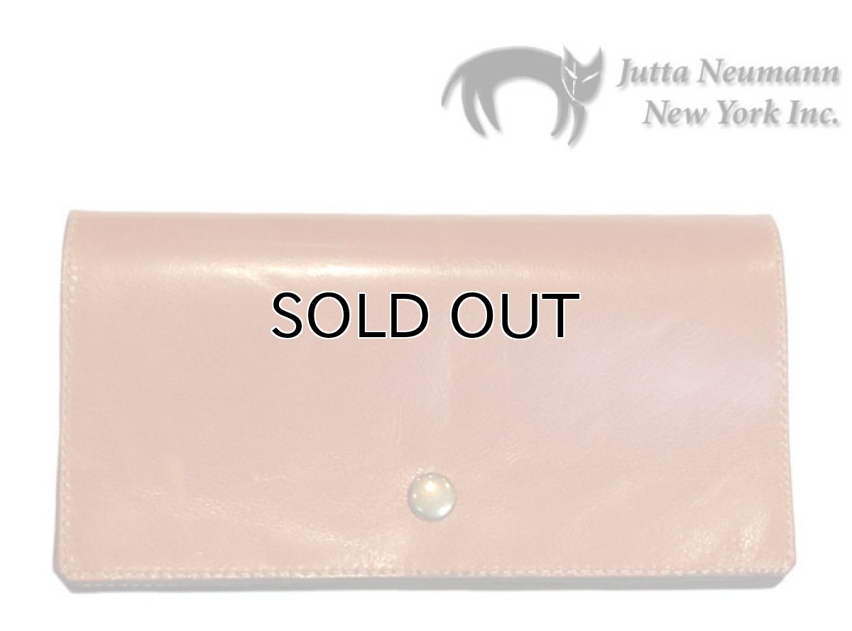 画像2: "JUTTA NEUMANN" Leather Wallet "the Waiter's Wallet"  color : Caramel / Turquoise Blue (2)