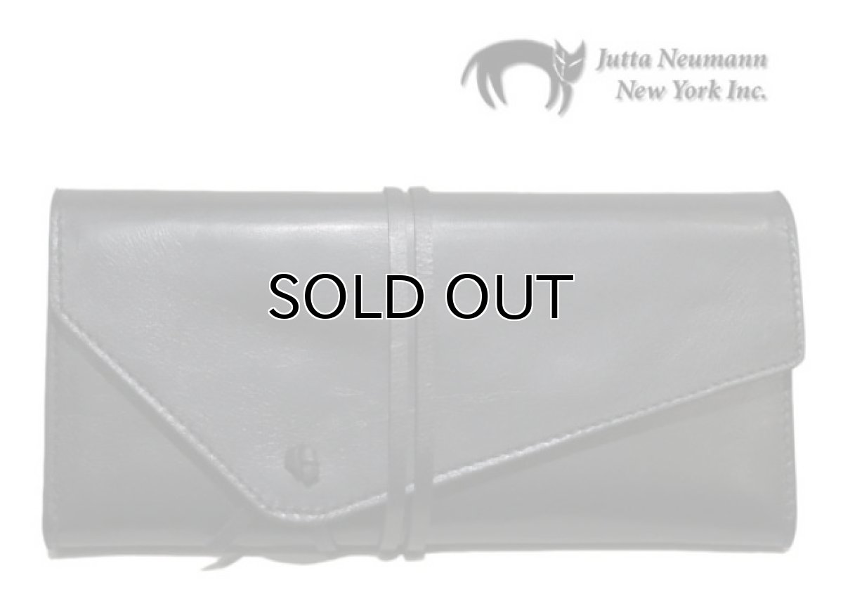 画像2: "JUTTA NEUMANN" Leather Wallet "String Wallet"  color : Black / Brown 長財布 (2)