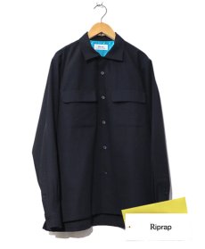 画像1: Riprap "SEMI OPEN COLLAR SHIRTS" 　color : DEEP NAVY　size : SMALL (1)