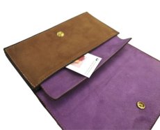 画像6: "JUTTA NEUMANN" Leather Wallet "the Waiter's Wallet"  -Suede-  color : Suede Brown / Lavender (6)