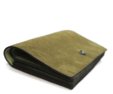 画像4: "JUTTA NEUMANN" Leather Wallet "the Waiter's Wallet"  -Suede-  color : Suede Green / Lime Green (4)