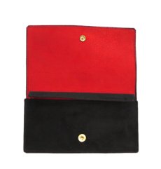 画像5: "JUTTA NEUMANN" Leather Wallet "the Waiter's Wallet"  -Suede-  color : Suede Black / Deep Orenge (5)