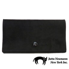 画像1: "JUTTA NEUMANN" Leather Wallet "the Waiter's Wallet"  -Suede-  color : Suede Black / Yellow (1)