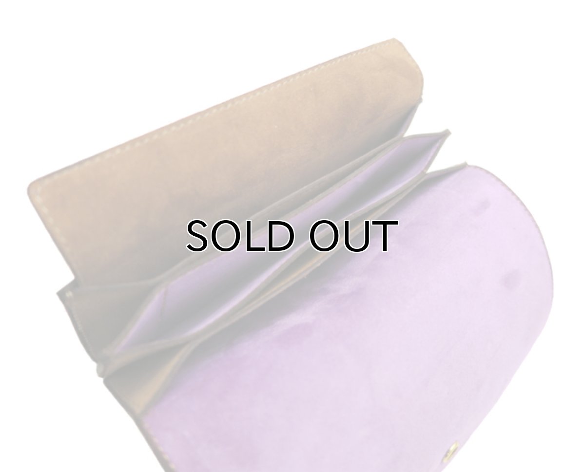 画像7: "JUTTA NEUMANN" Leather Wallet "the Waiter's Wallet"  -Suede-  color : Suede Brown / Lavender (7)