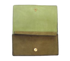 画像5: "JUTTA NEUMANN" Leather Wallet "the Waiter's Wallet"  -Suede-  color : Suede Green / Lime Green (5)