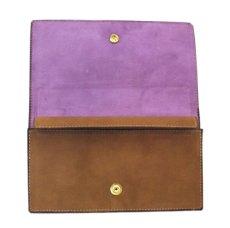 画像4: "JUTTA NEUMANN" Leather Wallet "the Waiter's Wallet"  -Suede-  color : Suede Brown / Lavender (4)