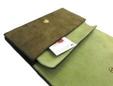 画像8: "JUTTA NEUMANN" Leather Wallet "the Waiter's Wallet"  -Suede-  color : Suede Green / Lime Green (8)