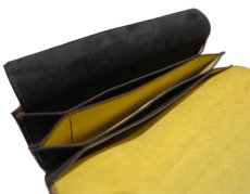 画像7: "JUTTA NEUMANN" Leather Wallet "the Waiter's Wallet"  -Suede-  color : Suede Black / Yellow (7)