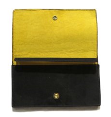 画像5: "JUTTA NEUMANN" Leather Wallet "the Waiter's Wallet"  -Suede-  color : Suede Black / Yellow (5)