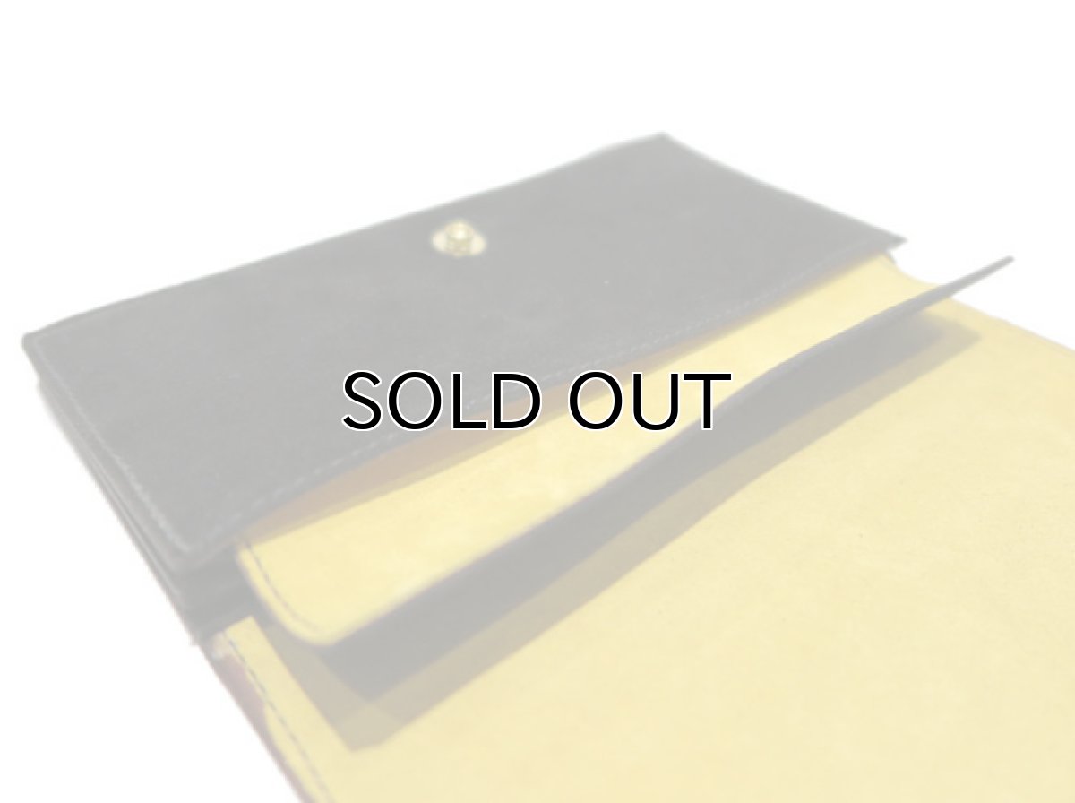 画像8: "JUTTA NEUMANN" Leather Wallet "the Waiter's Wallet"  -Suede-  color : Suede Black / Yellow (8)
