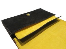 画像8: "JUTTA NEUMANN" Leather Wallet "the Waiter's Wallet"  -Suede-  color : Suede Black / Yellow (8)