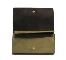 画像4: "JUTTA NEUMANN" Leather Wallet "the Waiter's Wallet"  -Suede-  color : Suede Green / Dark Brown (4)