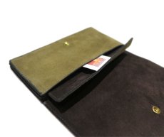 画像8: "JUTTA NEUMANN" Leather Wallet "the Waiter's Wallet"  -Suede-  color : Suede Green / Dark Brown (8)