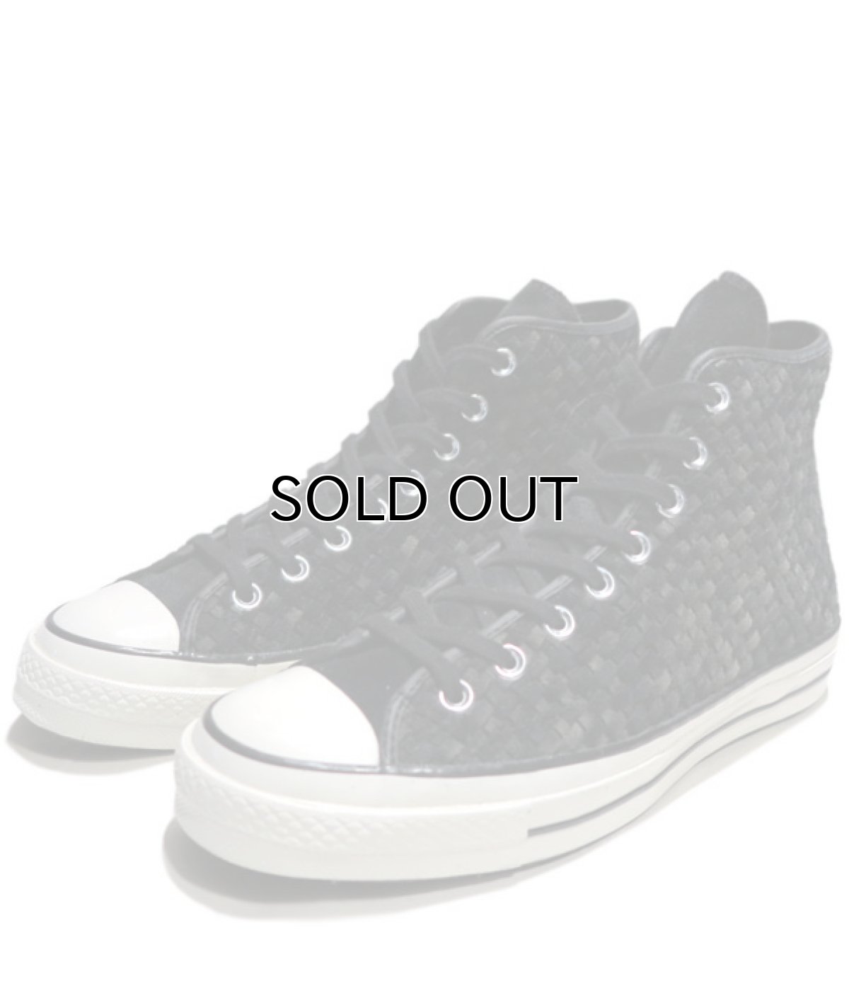 画像1: NEW Converse "First String" Hi-Cut Suede Sneaker　Black/Grey Woven　size 8 (1)