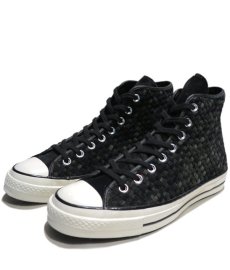 画像1: NEW Converse "First String" Hi-Cut Suede Sneaker　Black/Grey Woven　size 8 (1)