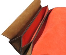 画像7: "JUTTA NEUMANN" Leather Wallet "the Waiter's Wallet"  -Suede-  color : Suede Brown / Orange (7)