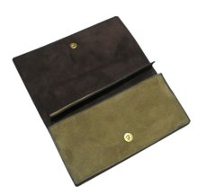 画像9: "JUTTA NEUMANN" Leather Wallet "the Waiter's Wallet"  -Suede-  color : Suede Green / Dark Brown (9)