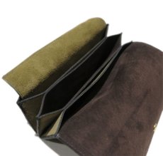 画像7: "JUTTA NEUMANN" Leather Wallet "the Waiter's Wallet"  -Suede-  color : Suede Green / Dark Brown (7)