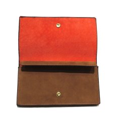 画像5: "JUTTA NEUMANN" Leather Wallet "the Waiter's Wallet"  -Suede-  color : Suede Brown / Orange (5)