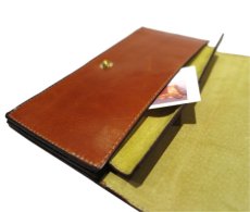 画像8: "JUTTA NEUMANN" Leather Wallet "the Waiter's Wallet"  color : Caramel / Yellow (8)