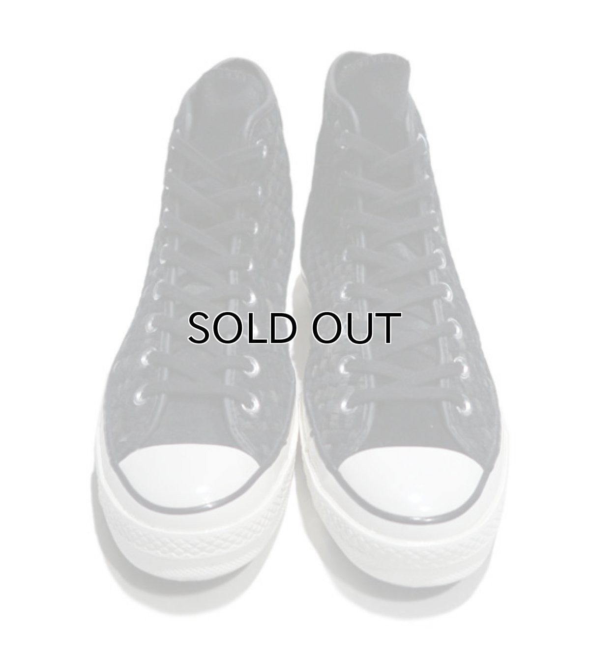 画像2: NEW Converse "First String" Hi-Cut Suede Sneaker　Black/Grey Woven　size 8 (2)