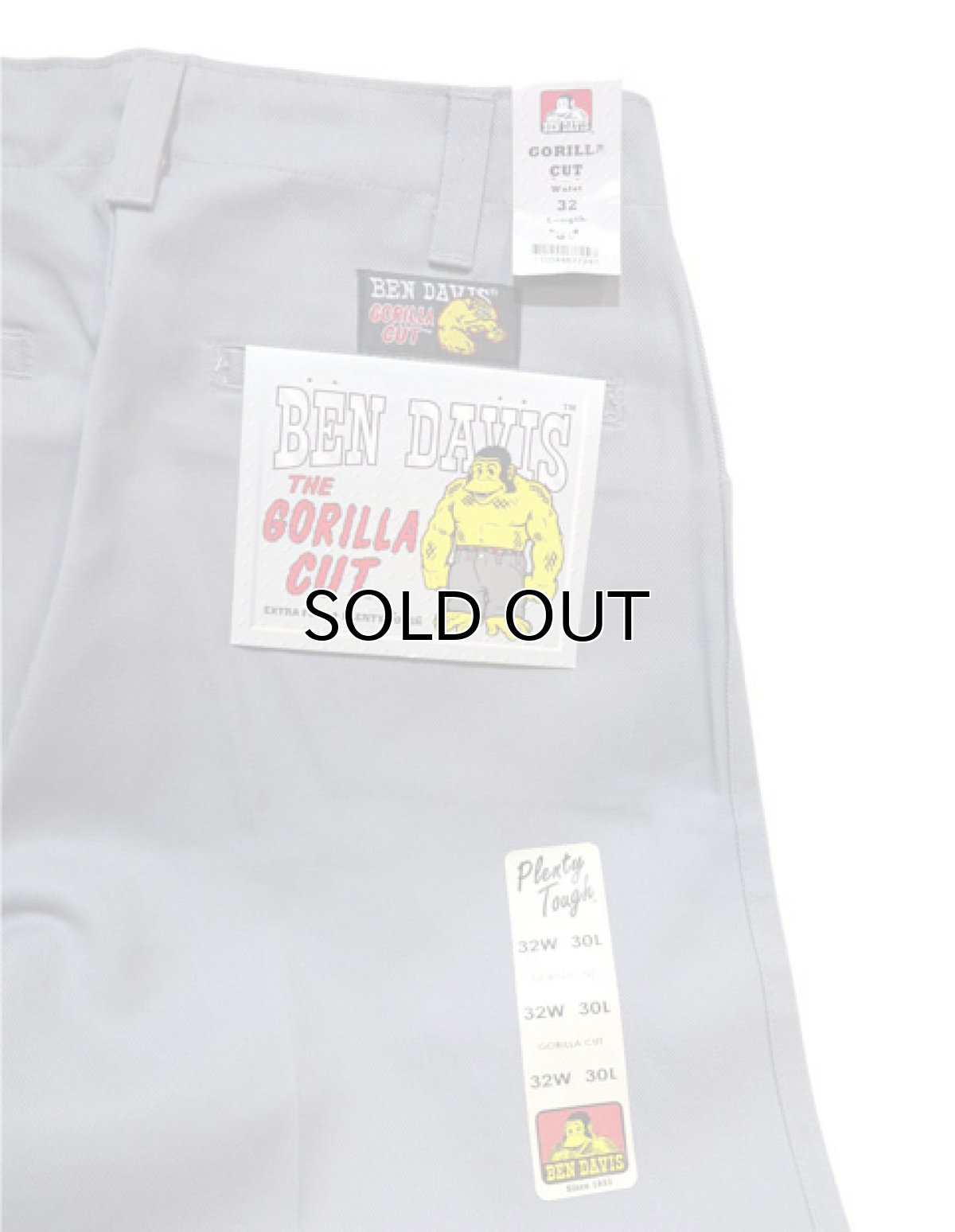 画像5: BEN DAVIS  "THE GORILLA CUT" Wide Work Pants　LIGHT GREY　size w 32 (5)