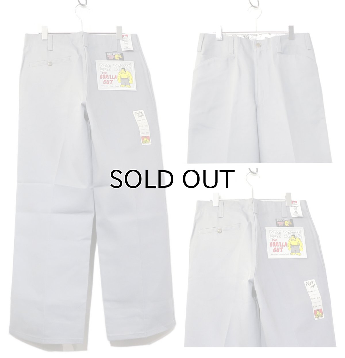 画像3: BEN DAVIS  "THE GORILLA CUT" Wide Work Pants　LIGHT GREY　size w 32 (3)