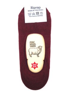 画像1: Riprap HALISON Nz MERINO "INVISIBLE SOCKS"　color : MAROON　size FREE (25~27cm) (1)