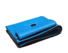 画像4: "JUTTA NEUMANN" Leather Wallet with Change Purse   color : Turquoise / Pink (4)